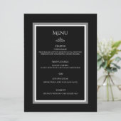 Eenvoudige, minimalistische zwarte en witte elegan menu (Staand voorkant)