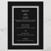 Eenvoudige, minimalistische zwarte en witte elegan menu (Voorkant)