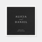 Eenvoudige, minimalistische zwarte en witte elegan servet (Voorkant)