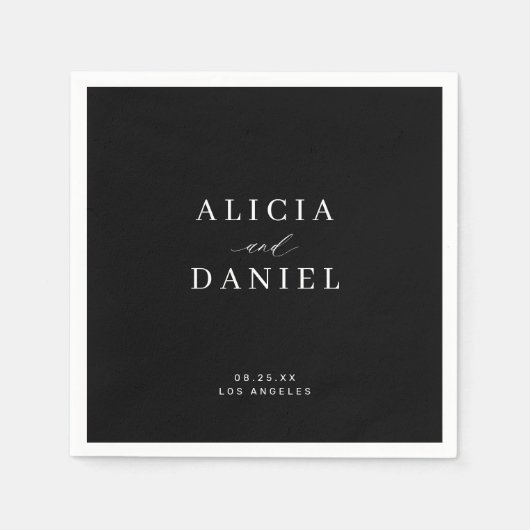 Eenvoudige, minimalistische zwarte en witte elegan servet (Voorkant)