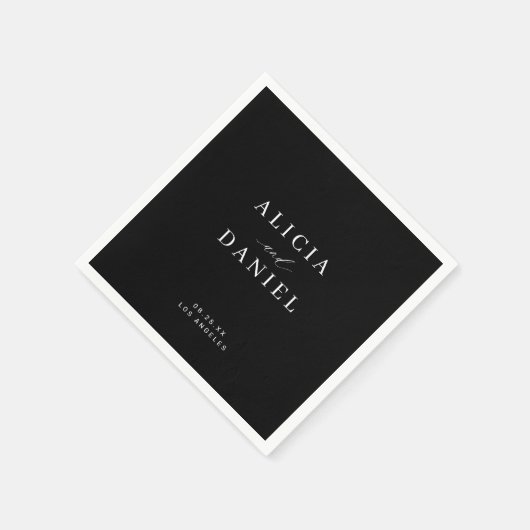 Eenvoudige, minimalistische zwarte en witte elegan servet (Hoek)