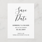 Eenvoudige Minimalistische Zwarte en Witte Kalligr Uitnodiging Briefkaart (Voorkant)