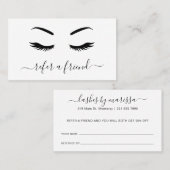 Eenvoudige minimalistische zwarte en witte legante aanbevelingskaartje (Voorkant / Achterkant)