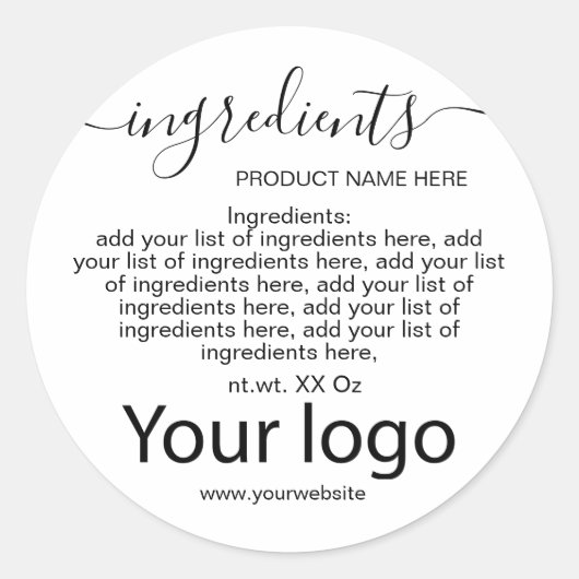 Eenvoudige minimalistische zwarte en witte lijst m ronde sticker (Voorkant)