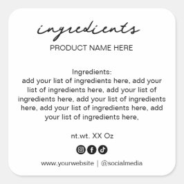 Eenvoudige minimalistische zwarte en witte lijst m vierkante sticker