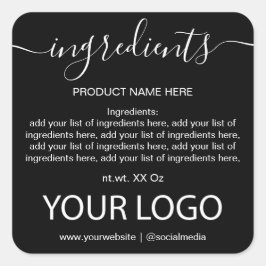 Eenvoudige minimalistische zwarte en witte lijst m vierkante sticker