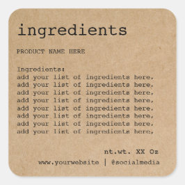 Eenvoudige minimalistische zwarte en witte lijst m vierkante sticker