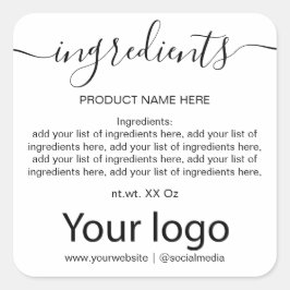 Eenvoudige minimalistische zwarte en witte lijst m vierkante sticker