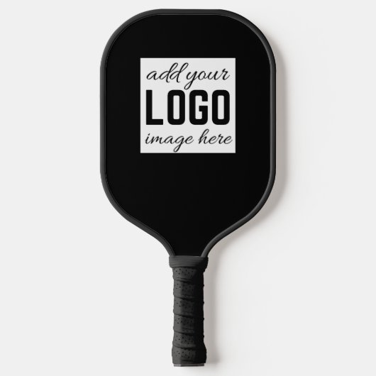 Eenvoudige minimalistische zwarte en witte Logo Pickleball Paddle (Voorkant)