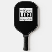 Eenvoudige minimalistische zwarte en witte Logo Pickleball Paddle (Achterkant)