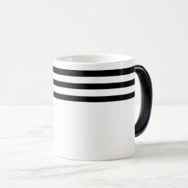 Eenvoudige minimalistische zwarte en witte strepen magische mok