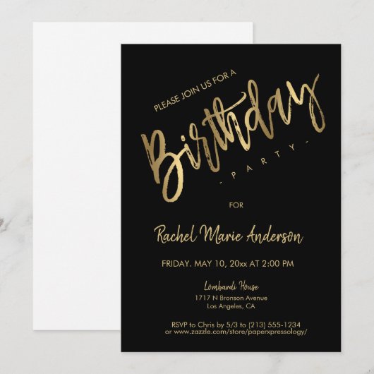 Eenvoudige minimalistische zwarte feestdag kaart (Voorkant / Achterkant)