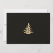 Eenvoudige minimalistische zwarte gouden kerstboom feestdagenkaart (Voorkant)