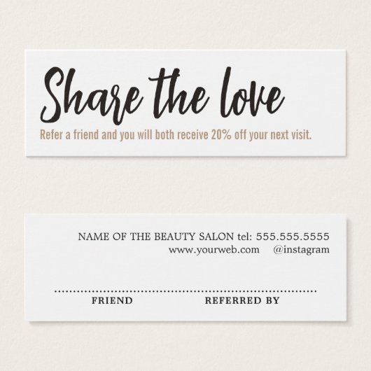 Eenvoudige minimalistische zwarte gouden schoonhei mini visitekaartjes (Voorkant /achterkant)