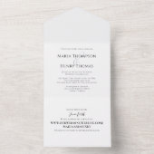 Eenvoudige minimalistische zwarte kalligrafie Sjab All In One Uitnodiging (Binnen)