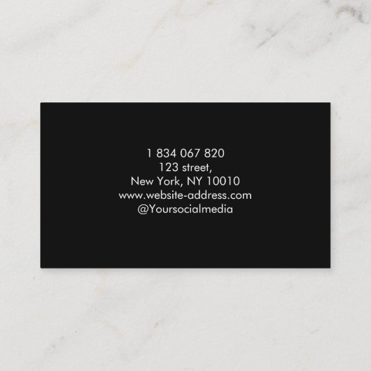 Eenvoudige minimalistische zwarte pickleball coach visitekaartje (Achterkant)