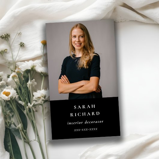 Eenvoudige minimalistische zwarte professionele aa visitekaartje