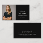 Eenvoudige minimalistische zwarte professionele aa visitekaartje (Voorkant / Achterkant)