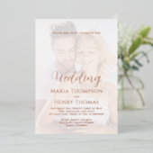 Eenvoudige, minimalistische zwarte scriptkalligraf folie uitnodiging (Staand Voorkant)