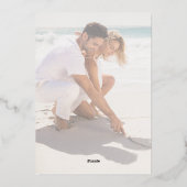 Eenvoudige, minimalistische zwarte scriptkalligraf folie uitnodiging (Achterkant)