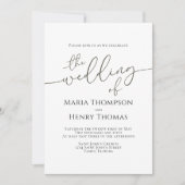 Eenvoudige Minimalistische Zwarte Tekst Calligrafi Kaart (Voorkant)