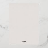 Eenvoudige, minimalistische zwarte-tekstkalligrafi folie uitnodiging (Achterkant)