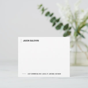 Eenvoudige minimalistische zwarte Typografie Moder Notitiekaartje
