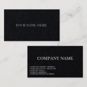 Eenvoudige minimalistische zwarte Visitekaartjes (Voorkant / Achterkant)