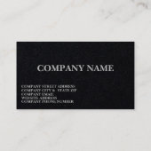 Eenvoudige minimalistische zwarte Visitekaartjes (Achterkant)