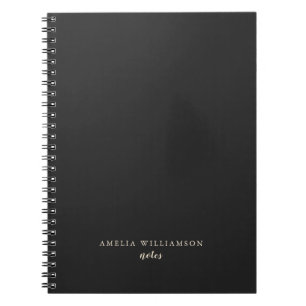 Eenvoudige minimalistische zwarte witte, persoonli notitieboek