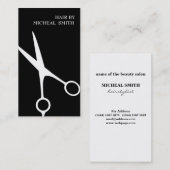 Eenvoudige minimalistische zwarte witte schaarste visitekaartje (Voorkant / Achterkant)