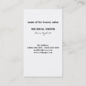 Eenvoudige minimalistische zwarte witte schaarste visitekaartje (Achterkant)