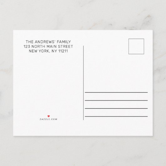 Eenvoudige  minimalistische zwarte witte sleutel d aankondigingskaart (Achterkant)