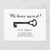 Eenvoudige  minimalistische zwarte witte sleutel d aankondigingskaart (Voorkant)