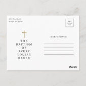 Eenvoudige minimumeisen voor religieuze baptisme briefkaart (Achterkant)