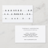 Eenvoudige minimumvogels op draden | Visitekaartje (Voorkant / Achterkant)