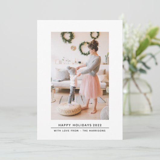 Eenvoudige ministe Elegant-fotoserie met Kerstmis Feestdagenkaart (Staand voorkant)