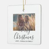 Eenvoudige ministe kerstfoto van Merry Keramisch Ornament (Links)