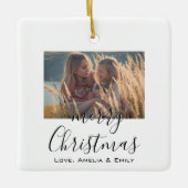 Eenvoudige ministe kerstfoto van Merry Keramisch Ornament (Voorkant)