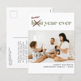 Eenvoudige ministe Okayest Year Foto van Chic Feestdagenkaart