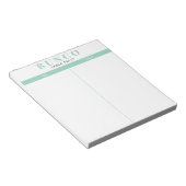 Eenvoudige Mint Blauw en Witte Bunco Tafel Tally Notitieblok (Schuin)