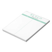 Eenvoudige Mint Blauw en Witte Bunco Tafel Tally Notitieblok (Linkerzijde)