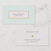 Eenvoudige Mint Blue  voldoet aan moderne stijl Visitekaartje (Voorkant / Achterkant)