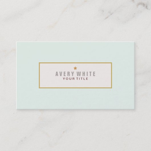 Eenvoudige Mint Blue  voldoet aan moderne stijl Visitekaartje (Voorkant)