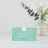 Eenvoudige Mint Chic Boutique Monogram Sociale Med Visitekaartje (Staand voorkant)