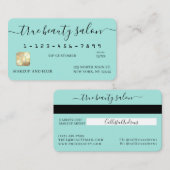 Eenvoudige Mint Gold Signature Script Credit Kaart Visitekaartje (Voorkant / Achterkant)