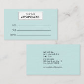 Eenvoudige Mint Green Appointkaart Afsprakenkaartje (Voorkant / Achterkant)