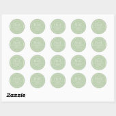 Eenvoudige Mint Green Birthday Calligraphy Cute Pa Ronde Sticker (Vel)
