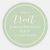 Eenvoudige Mint Green Birthday Calligraphy Cute Pa Ronde Sticker (Voorkant)