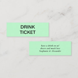 Eenvoudige Mint Green Pas getrouwd Wedding Drink T Mini Visitekaartje